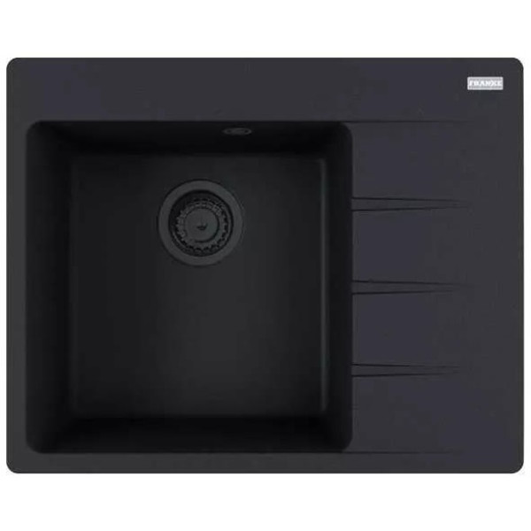 Мийка кухонна Franke Centro, фраграніт, прямокутник, з крилом, 620х500х200мм, чаша - 1, врізна, CNG 611-62 TL, чорний матовий