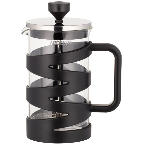 Френч-прес ARDESTO Gemini, 600мл, боросилікатне скло, пластик, нержавіюча сталь, прозорий, чорний
