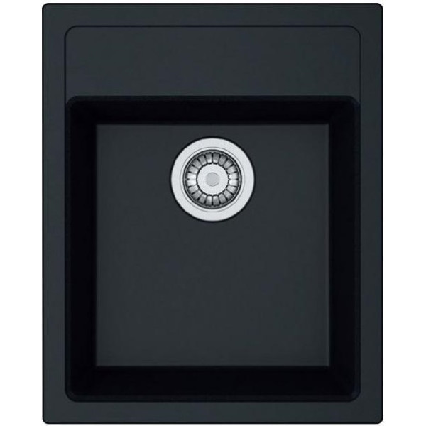 Мийка кухонна Franke Sirius, тектонайт, прямокутник, з крилом, 430х530х200мм, чаша - 1, накладна, SID 610-40, чорний матовий