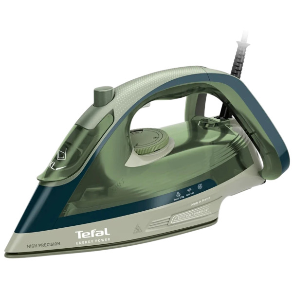 Праска Tefal Energy Power, 1500Вт, 270мл, паровий удар -270гр, постійна пара - 20гр, керам. підошва, зелений