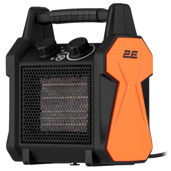 Теплова гармата електрична 2E Portable Ceramic, 2кВт, 20м2, 139м3/год, керамічний нагрів. елемент (PTC), чорний, 1.46кг