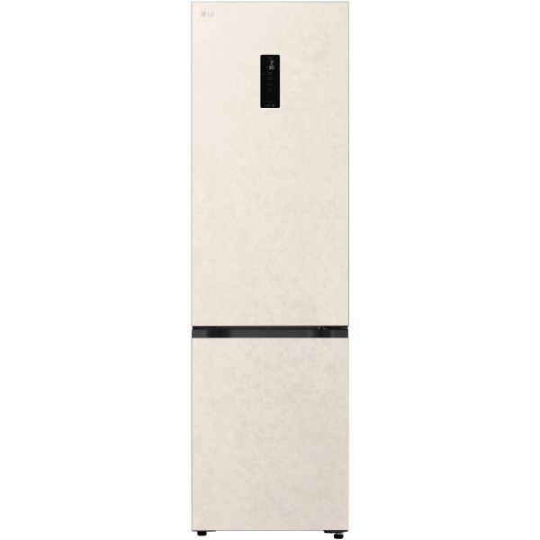 Холодильник LG з нижн. мороз., 203x60х68, холод.відд.-262л, мороз.відд.-113л, 2дв., E, NF, інв., диспл зовн., Fresh Сonverter, Metal Fresh, бежевий