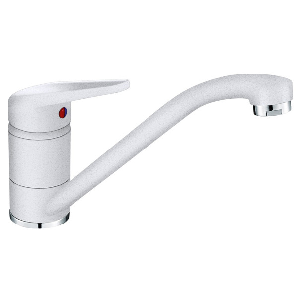 Змішувач для кухні Franke Novara Plus, довж.виливу - 251мм, поворотний, 1важіль, білий