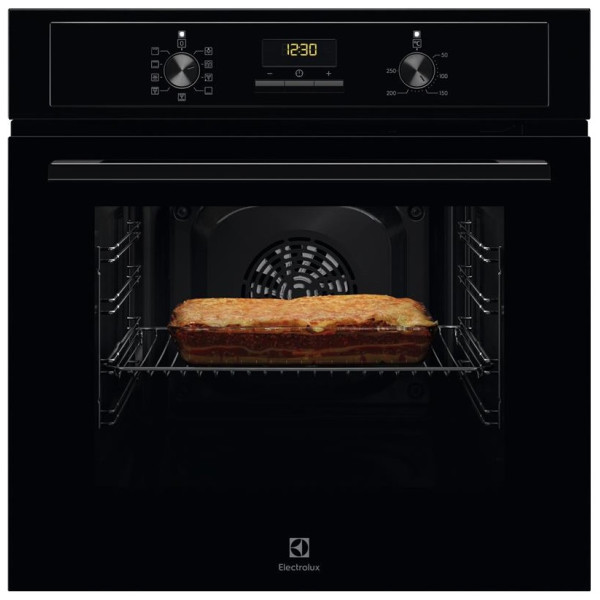 Духова шафа Electrolux електрична, 65л, A, дисплей, конвекція, телескопічні напрямні, чорний