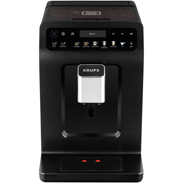 Кавомашина Krups Evidence Plus Titanium 2.3л, зерно, автомат.капучинатор, ОLED диспл, аторец. - 19, чорний