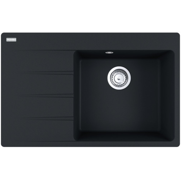 Мийка кухонна Franke Centro, фраграніт, прямокутник, з крилом зліва, 780х500х200мм, чаша - 1, врізна, CNG 611-78 TL , чорний матовий