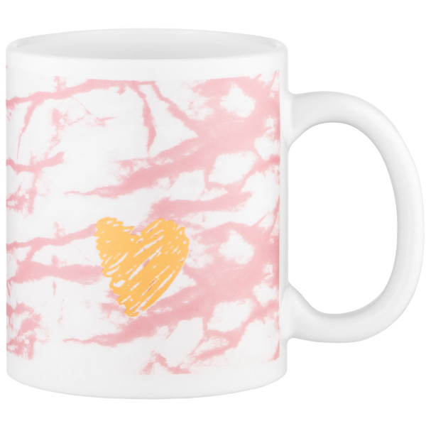 Чашка ARDESTO Hello, 330мл, кераміка, біло-рожевий