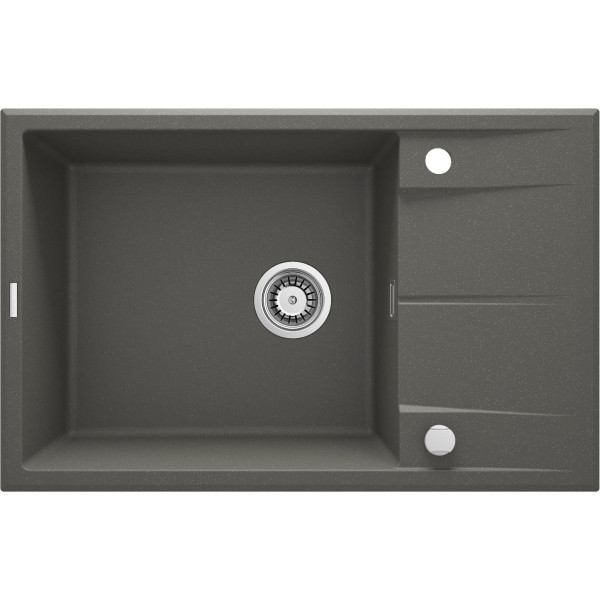 Мийка кухонна Deante Eridan, граніт, прямокут., з крилом, 780х500х210мм, чаша - 1, накладна, антрацит