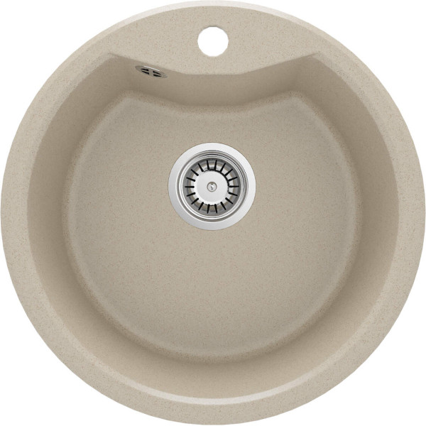 Мийка кухонна Deante Solis, граніт, круг, без крила, 480х480х194мм, чаша - 1, накладна, пісок