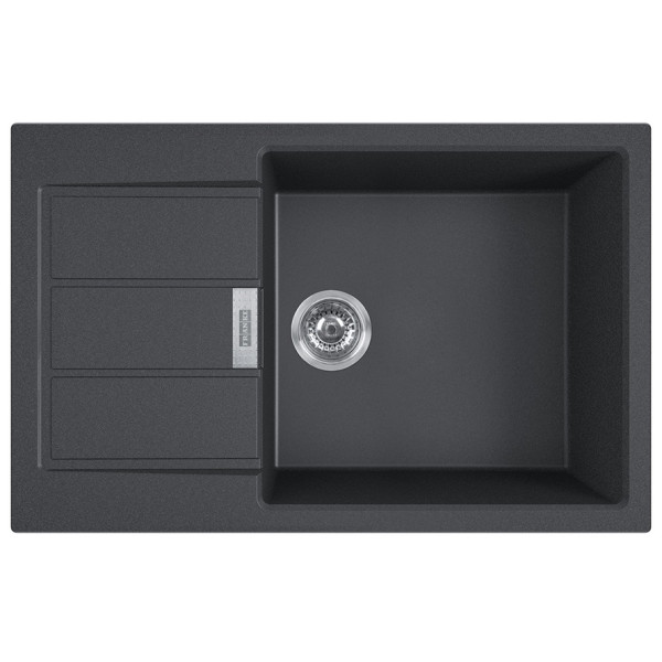 Мийка кухонна Franke Sirius, тектонайт, прямокутник, з крилом, 780х500х200мм, чаша - 1, накладна, S2D 611-78 XL , чорний