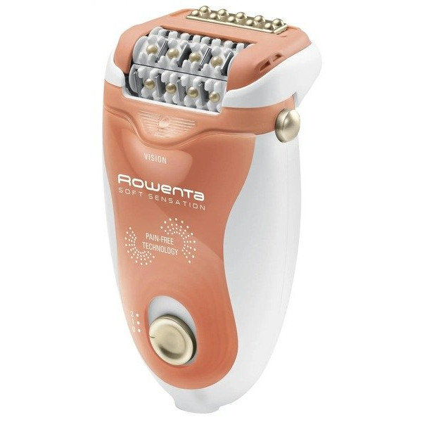 Епілятор Rowenta Soft Sensation пінцетний, від мережі, пінцет.-24, сух., насадок-4, з підсвіткою, біло-рожевий