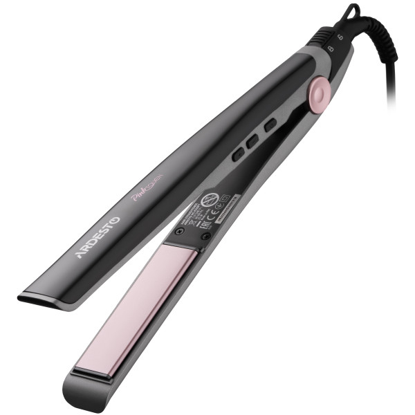 Випрямляч ARDESTO Pink Touch, 32Вт, 110-200C, кераміка, сірий+рожевий