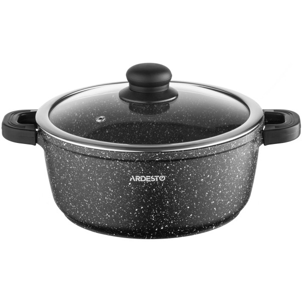 Каструля зі скляною кришкою ARDESTO Gemini Anzio, 3.1л, алюміній, чорний