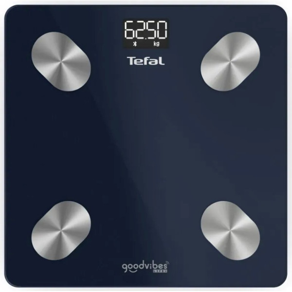 Ваги Tefal підлогові Goodvibes Life+, 180кг, Bluetooth, AAAx3 в комплекті, скло, синій