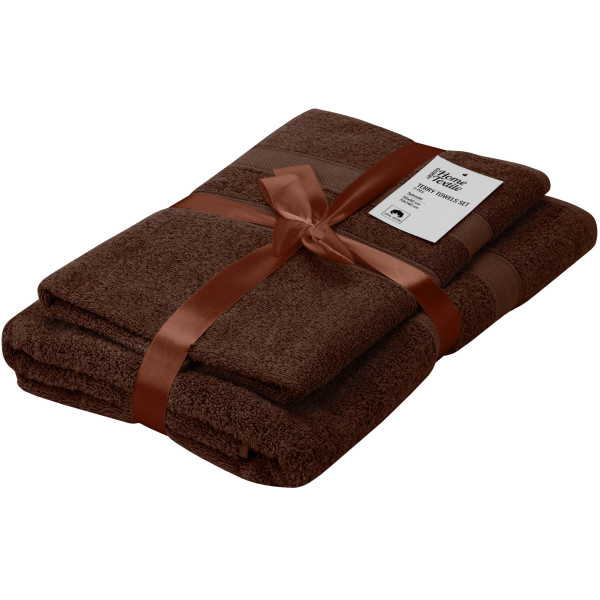 Набір рушників махрових ARDESTO Splendid 50х90см, 70х140см, 2шт, 100% бавовна, коричневий