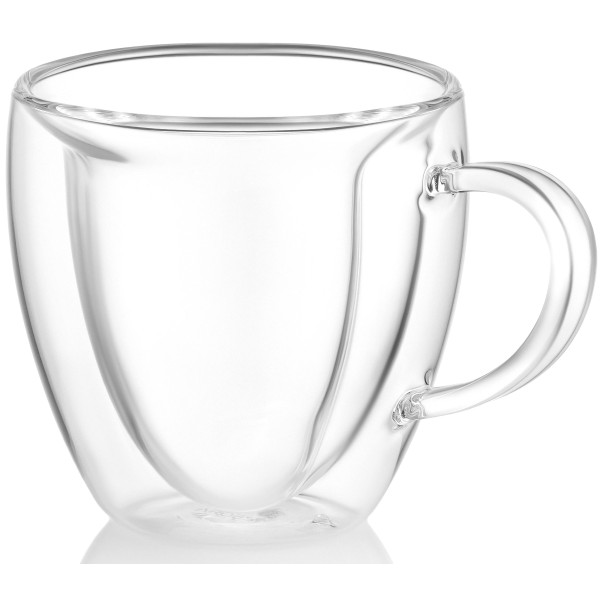 Набір чашок з ручками і подвійними стінками ARDESTO, 330мл, 2шт, боросилікатне скло, прозорий