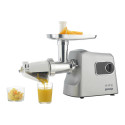М'ясорубка Gorenje, 2500Вт, 2.8кг/хв, 3 решітки, насадка для ковбас, кеббе, шнековий соковидавлювач, 3 терки, пластик/метал, нерж