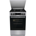 Плита Gorenje комбінована, 70л, 50x60см, метал. кришка, дисплей, IconLed, емальовані реш, титан