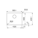 Комплект - мийка MRG 110-52 фраграніт, онікс, 125.0701.776 і подрібнювач харч. відходів SLIM 50, 134.0715.098, вкл. Сифон