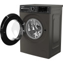 Пральна машина Whirlpool фронтальна, 8кг, 1400, А, 44.4см, дисплей, пара, інвертор, люк чорний, сірий