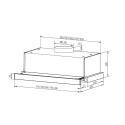 Витяжка Faber телескопічна, 60см, 580м.куб/год, TLSC X A60 2LS, нерж