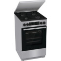 Плита Gorenje комбінована, 70л, 50x60см, металева кришка, дисплей, IconLed, емальовані, сірий