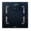 Ваги Beurer підлогові, 180кг, підкл. до смартфону, сенс. керування, AAAx3 в комплекті, скло, чорний
