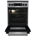 Плита Gorenje комбінована, 70л, 50x60см, метал. кришка, дисплей, IconLed, емальовані реш, титан