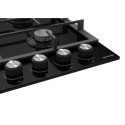 Варильна поверхня Gorenje газова на склі, 60см, чавун, чорний