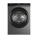 Пральна машина Haier фронтальна, 9кг, 1400, A+++, 60см, дисплей, пара, інвертор, люк чорний, прямий привід, cріблястий