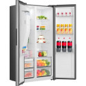 Холодильник SBS Gorenje, 179х62х91см, 2 двері, 347(181)л, А+, NF+, Інв., Зона св-ті, диспенсер, Внутр. Диспл, нерж
