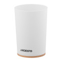 Склянка для зубних щіток ARDESTO Minimalism 7.8x11.3см, поліпропілен, бамбук, білий