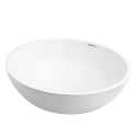 Раковина, умивальник ARDESTO Jade, штучний камінь, кругла, без отвору для змішувача та переливу, 420х150мм, накладний, білий