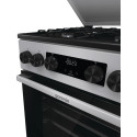 Плита Gorenje комбінована, 70л, 50x60см, метал. кришка, дисплей, IconLed, емальовані реш, титан