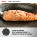 Сковорода Tefal Emotion+ Power, 28см, з кришкою, нержавіюча сталь, серцевина-алюміній, хромована сталь, бакеліт, скло