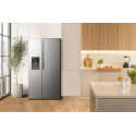 Холодильник SBS Gorenje, 179х62х91см, 2 двері, 347(181)л, А+, NF+, Інв., Зона св-ті, диспенсер, Внутр. Диспл, нерж