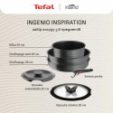 Набір посуду Tefal Ingenio Inspiration, 6 предметів, алюміній, скло, бакеліт, чорний