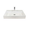 Раковина, умивальник Adamant SLENDER, штучний камінь, прямокут., з отвором для змішувача, без переливу, 605x405x120мм, накладний, білий