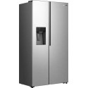 Холодильник SBS Gorenje, 179х62х91см, 2 двері, 347(181)л, А+, NF+, Інв., Зона св-ті, диспенсер, Внутр. Диспл, нерж