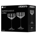 Набір келихів для шампанського ARDESTO Black Mars Alcor 330мл, 2шт, скло, сірий