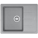 Мийка кухонна Franke Basis, фраграніт, прямокутник, з крилом, 620х500х200мм, чаша - 1, накладна, BFG 611-62, сірий камінь