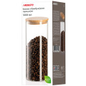 Банка для зберігання ARDESTO Midori, 1000мл, скло, бамбук, кругла, прозорий