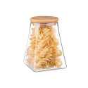 Банка для зберігання ARDESTO Midori, 910мл, скло, бамбук, конусна, прозорий