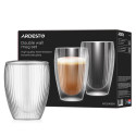 Набір чашок з подвійними стінками ARDESTO 450мл, 2шт, боросилікатне скло, прозорий