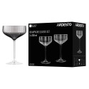 Набір келихів для шампанського ARDESTO Black Mars Alcor 330мл, 2шт, скло, сірий
