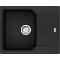 Мийка кухонна Franke City, фраграніт, прямокутник, з крилом, 620х500х190мм, чаша - 1, врізна, оборотна, UCG 611-62, онікс