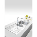Мийка кухонна Franke Logica, нерж.сталь, прямокутник, з крилом, 1000х500х180мм, чаша - 1,5, врізна, line LLL 651, нерж декор