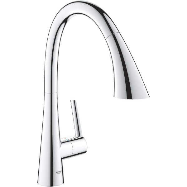 Змішувач для кухні Grohe Zedra, довж.виливу - 231мм, поворотний/витяжний, 1важіль, хром