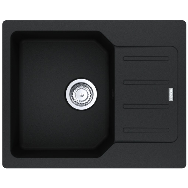 Мийка кухонна Franke City, фраграніт, прямокутник, з крилом, 620х500х190мм, чаша - 1, врізна, оборотна, UCG 611-62, онікс