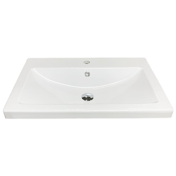 Раковина, умивальник Adamant CERS, штучний камінь, прямокут., з отвором для змішувача, з отвором для переливу, 695x450x158мм, накладний, білий